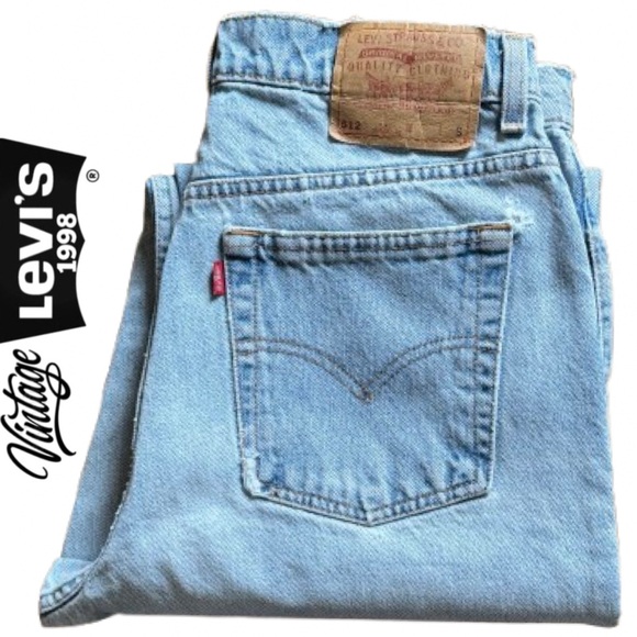 Levi’s 512 Women’s High Rise Vintage Jeans 1998 Red Tab Black Batwing SZ 14 - Picture 1 of 8